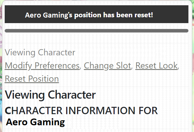 Reset Character Location - Aero Wiki